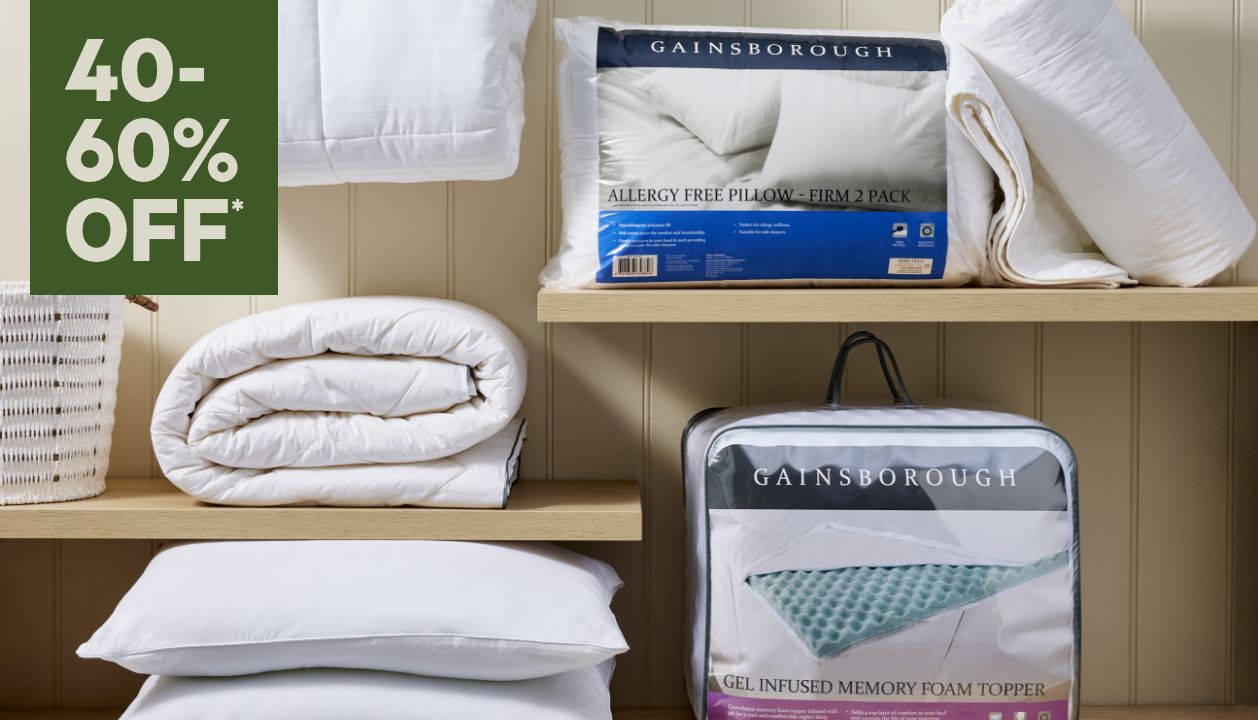 40% To 60% Off* Pillows, Quilts & Toppers